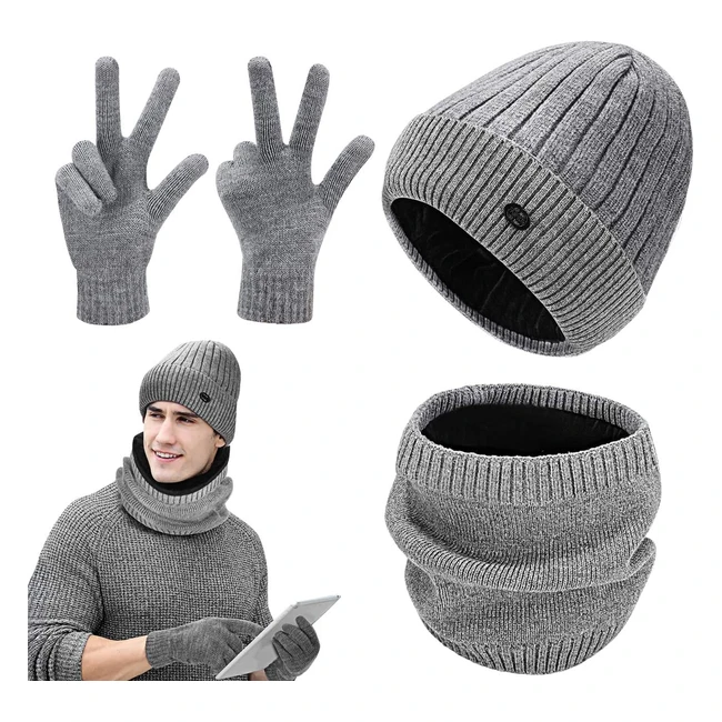 Bufanda Gorro Guantes Set Calentar Sombreros Gorras Beanie - Gikpal (Ref: 123456) - Moda Hombre