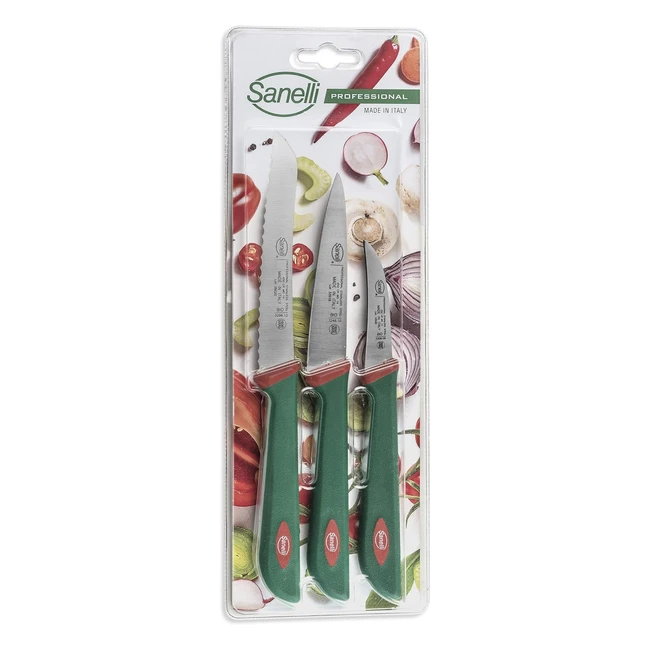 Set 3 Coltelli Frutta e Verdura Sanelli - Spelucchino Multiuso - Lama 10cm Pomod