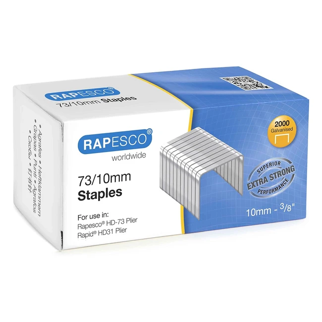 Rapesco 1260 Punti Galvanizzati 7310 mm - Confezione da 2000 - Alta qualità e facile da usare