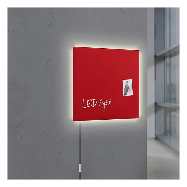 Lavagna Magnetica Sigel GL402 in Vetro Premium 48x48 cm - Montaggio Facile - Rosso Artverum