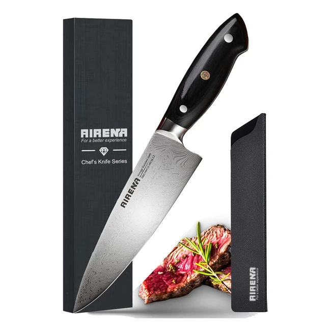 Couteau de chef professionnel en acier inoxydable allemand - Tranchant et résistant - Idéal pour la cuisine