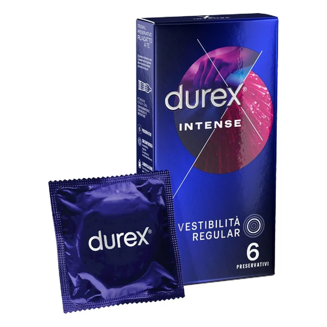 Durex Intense Preservativi Stimolanti - Gel Caldo e Freddo - 6 Profilattici