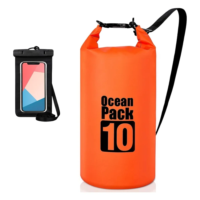 Borsa Impermeabile Coolzon 10L - Protezione per Attrezzatura da Kayak, Rafting, Campeggio e Nuoto