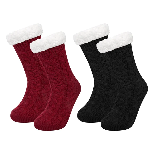 Calze da donna antiscivolo termiche Chalier Fashion - 2 paia