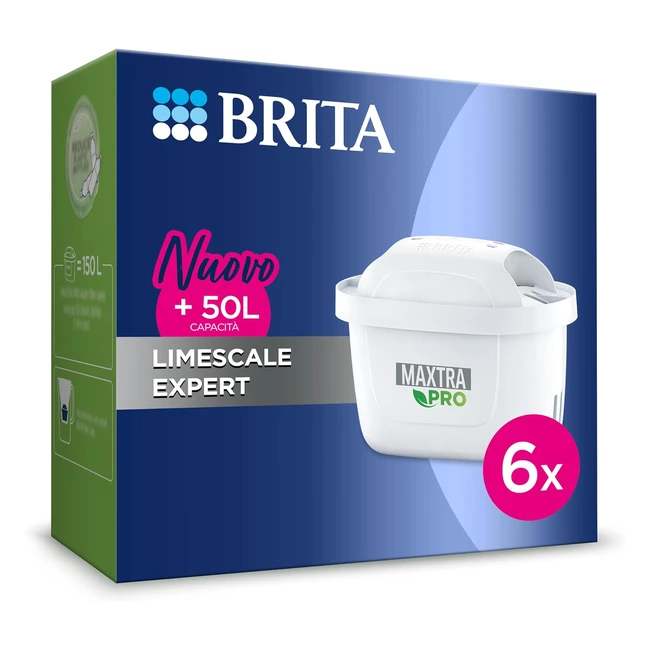 Filtro Acqua Brita Maxtra Pro Limescale Expert - Pacchetto Semestrale da 6 Filtri