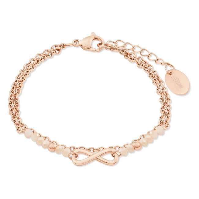 s.Oliver Armband Edelstahl Damen Armschmuck 164 cm - Apricot Infinity