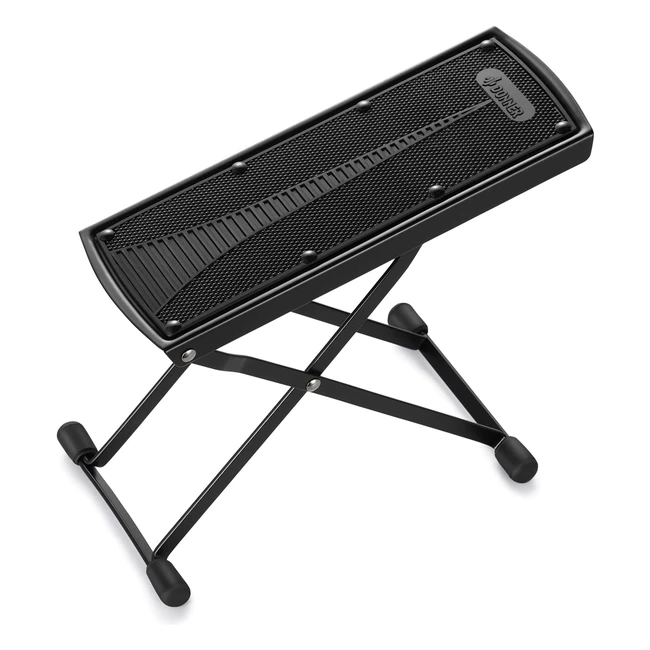 Donner Poggiapiedi Chitarra Regolabile - Robusto e Pieghevole - Nero