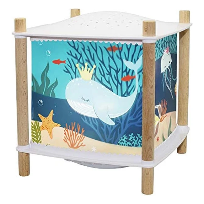 Veilleuse Lanterne Ocean Trousselier Révolution 20 - Projecteur d'étoiles musical, détecteur de pleurs