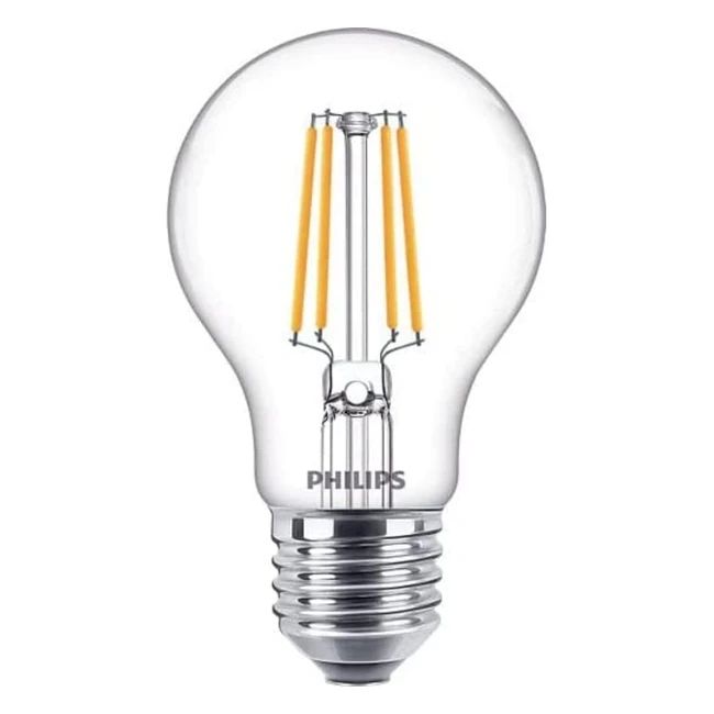 Philips LED Classic A60 Light Bulb - 2 Pack, E27 Edison Screw, 40W Equivalent, Warm White 2700K, Non-Dimmable