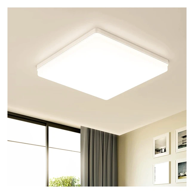 Plafoniera LED Easy Eagle Quadrata 48W - Luce Moderna 3000K - Lampada per Bagno Cucina Camera da Letto