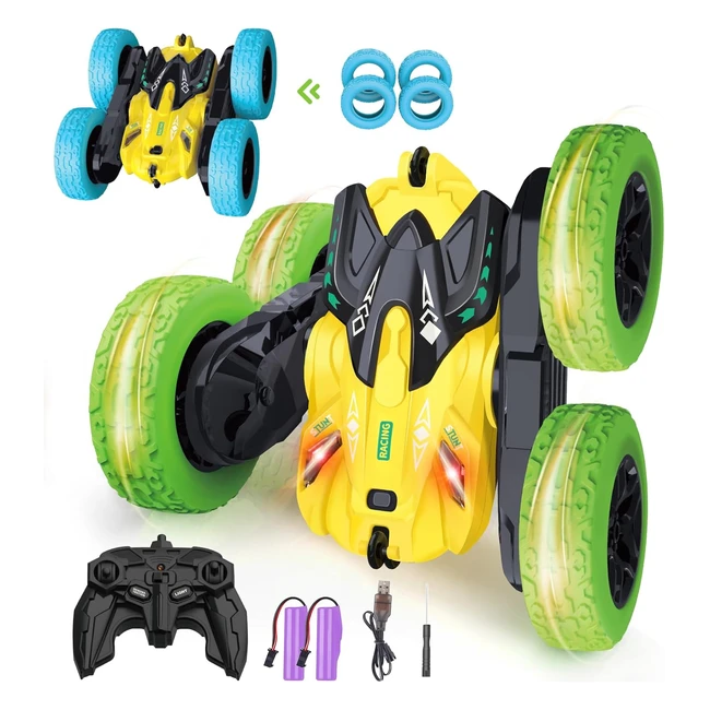 Voiture Télécommandée Enfant 2.4GHz LED 4WD Offroad 360° - Jouet Voiture RC pour Enfants 6-10 ans