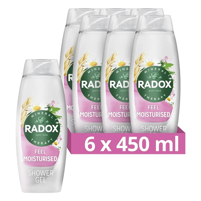 Radox Mineral Therapy Body Wash Pack of 6 - Soothing Shower Gel with Chamomile & Oat - 450ml