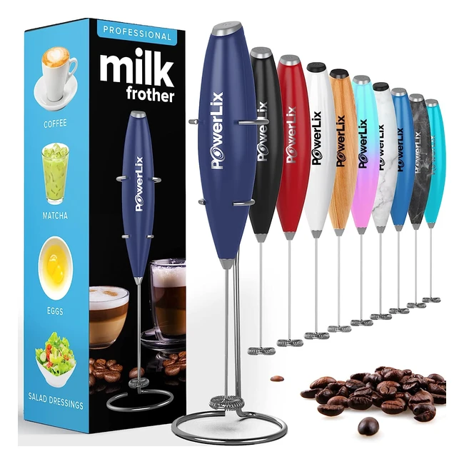 Powerlix Mousseur Lait lectrique - Mousseur Lait avec Support en Acier Inoxyda