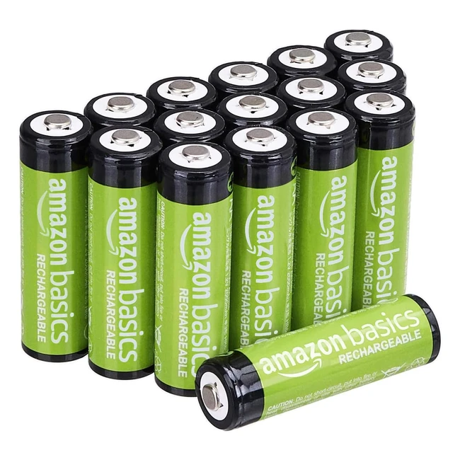 Amazon Basics AA Akku Batterien, vorgeladen, 16er Pack, 2000 mAh