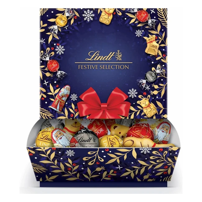 Lindt Lindor Sharing Box - Surtido de Bombones y Figuritas de Navidad - Ideal para Compartir - 690g