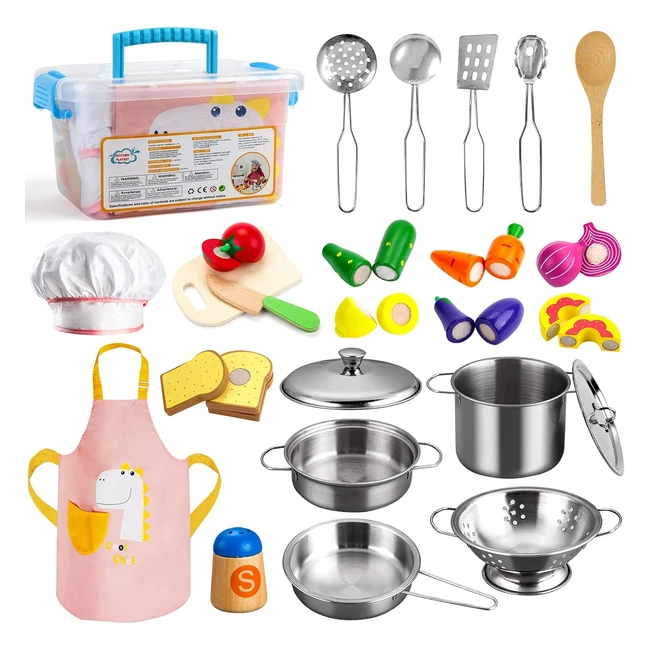 Set Giocattoli da Cucina per Bambini - Sundaymot con Acciaio Inossidabile - Pent