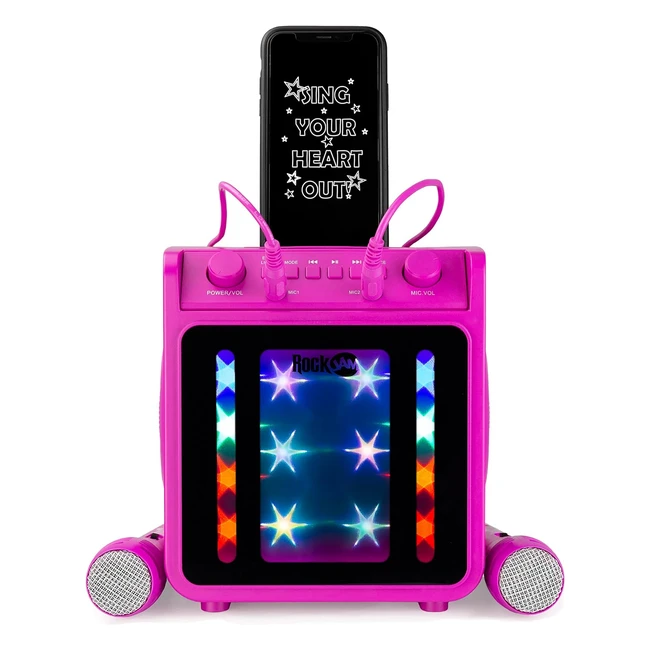 RockJam 10Watt Rechargeable Bluetooth Karaoke Machine with Microphones Voice Ch