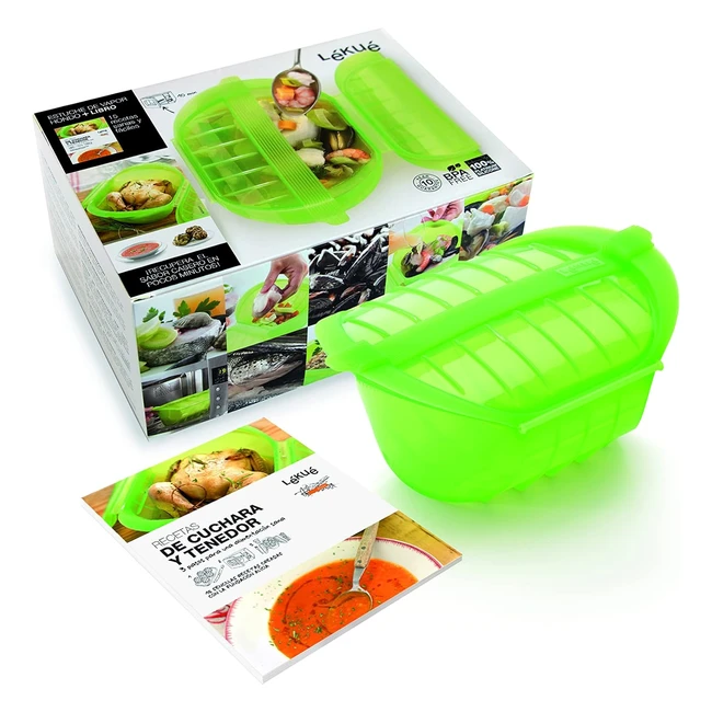 Kit Libro Estuche de Vapor Verde 34 Personas - Cocina al Vapor Rápida y Saludable