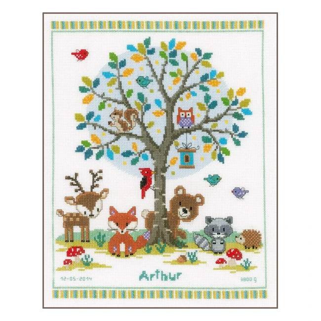 Kit point de comptage dans la forêt - Broderie, diagramme, toile 100% coton