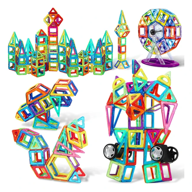 Costruzioni Magnetiche per Bambini Cooljoy 117 Pcs - Giocattoli Educativi per Bambini 2-7 Anni
