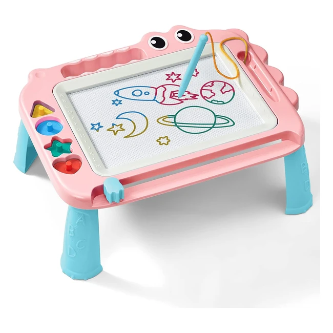 Jouet Enfant - Tableau Magique Magnétique - Apprentissage Précoce - Ardoise Effaçable - 4 Timbres - Cadeau Bébé Fille Garçon 3-5 ans