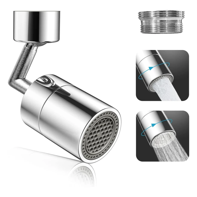 Aeratore Rubinetto Cucina 720 Rotazione Rompigetto Argento