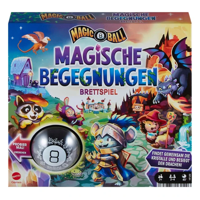 Mattel Games Magic 8 Ball - Kooperatives Familien-Brettspiel für 2-4 Spieler