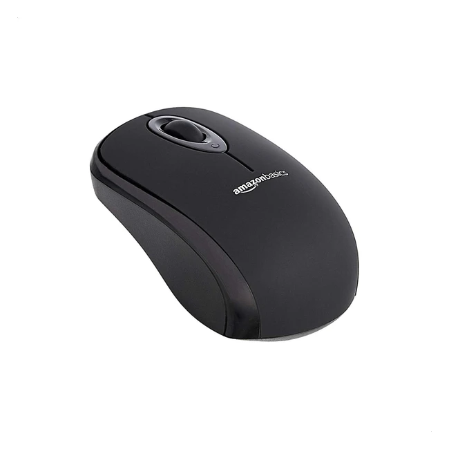 Amazon Basics Wireless Computer Mouse USB Nano Receiver Schwarz 24GHz