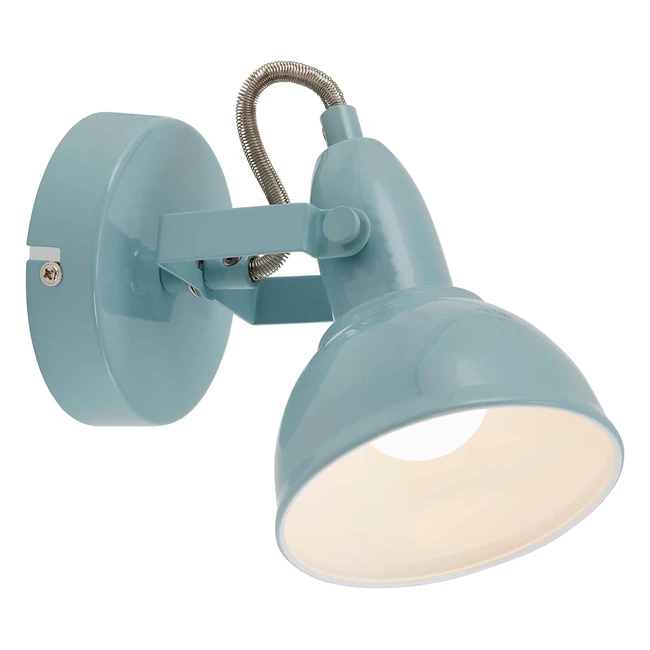 Lampe murale spot Briloner avec double bras rotatif et pivotant - Design rétro-vintage - Culot E14 - Dimensions 156x10cm - Couleur menthe/blanc