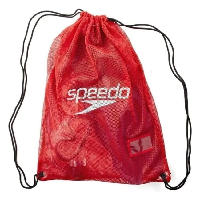 Speedo Equipment Mesh Drawstring Bag - Durable Design Comfy Straps - USA Red