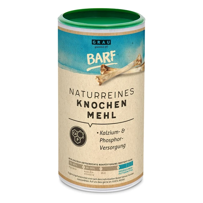 Grau The Original - 100 natrlicher Rinderknochenmehl fr Knochenbau und Gele