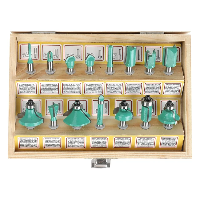 Set di Frese in Carburo di Tungsteno Denali da 15 Pezzi con Custodia in Legno