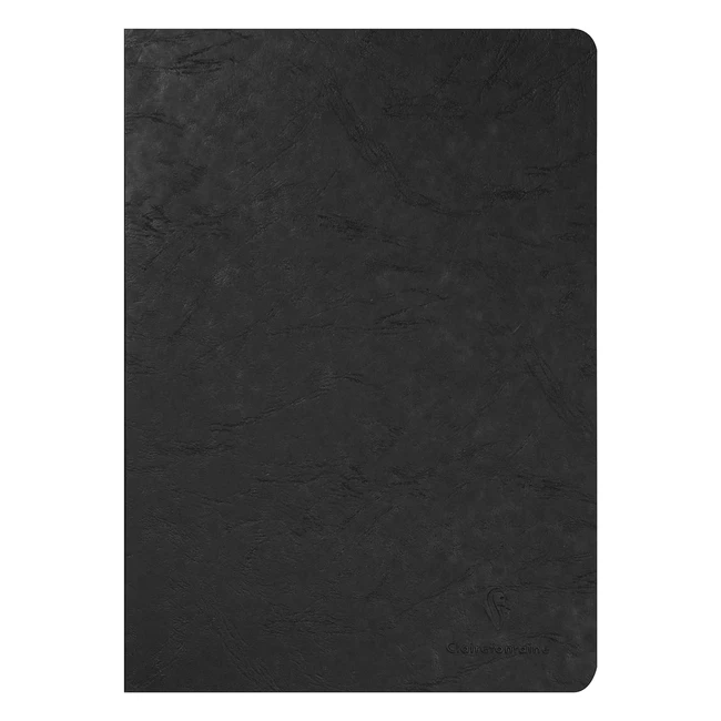 Clairefontaine 733001C Libreta Grapada Negra Age Bag A4 96 Páginas Lisas y Blancas