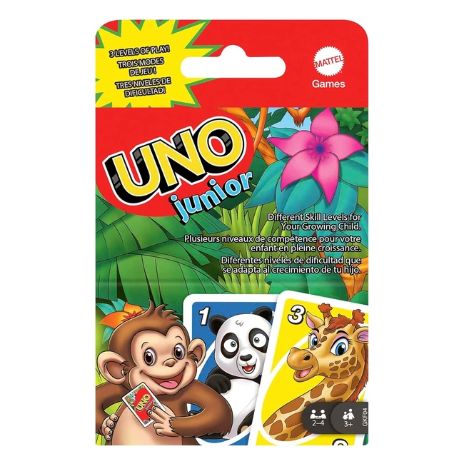 Mattel Games Kartenspiel Uno Junior, ab 3 Jahren, mit Tiermotiven