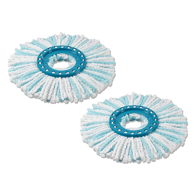 Leifheit Ersatzkopf Clean Twist Disc Mop, Mikrofaser, Turquoise, Hohe Reinigungsleistung