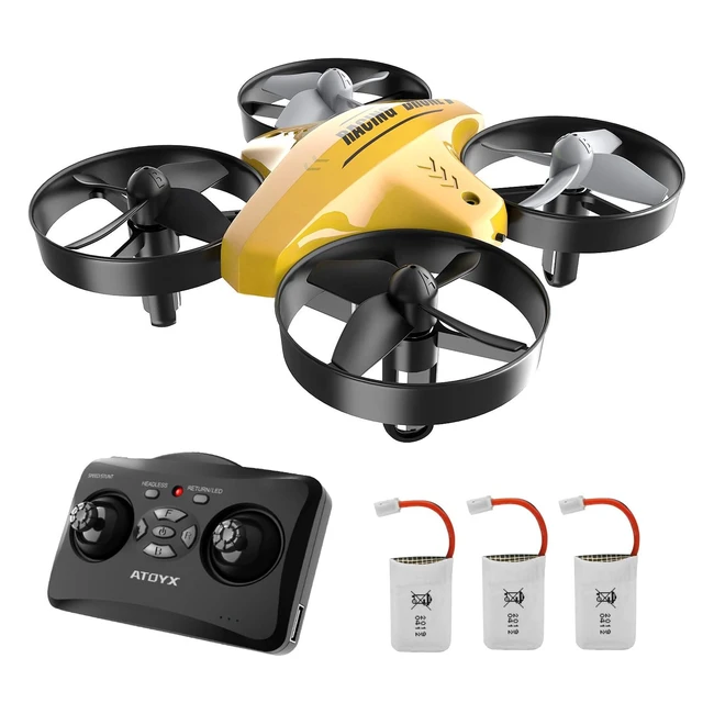 Atoyx 66C RC Mini Drone - Telecomando, Sospensione Altitudine, Headless, 3 Velocità, 3D Flip - Giallo