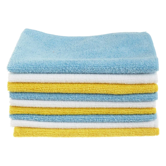 Amazon Basics Microfibre Cleaning Cloth Pack of 24 - Multi Colored - BlueOrange