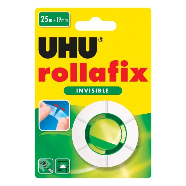 UHU Rollafix Invisibile Ricarica 25mt BL - Nastro adesivo sovrascrivibile