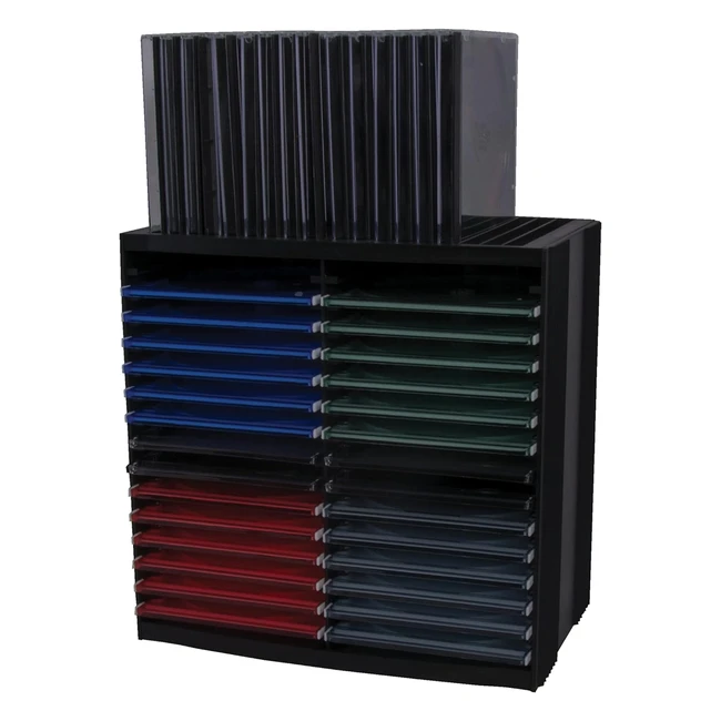 Soporte Fellowes para CD, Negro, 30+18 CDs, Organizador de Colección