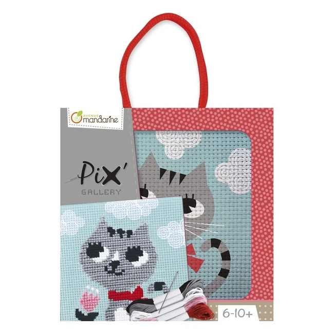 Avenue Mandarine KC026O - Scatola Pix Gallery con Quadro Punto Croce 14x14 cm A