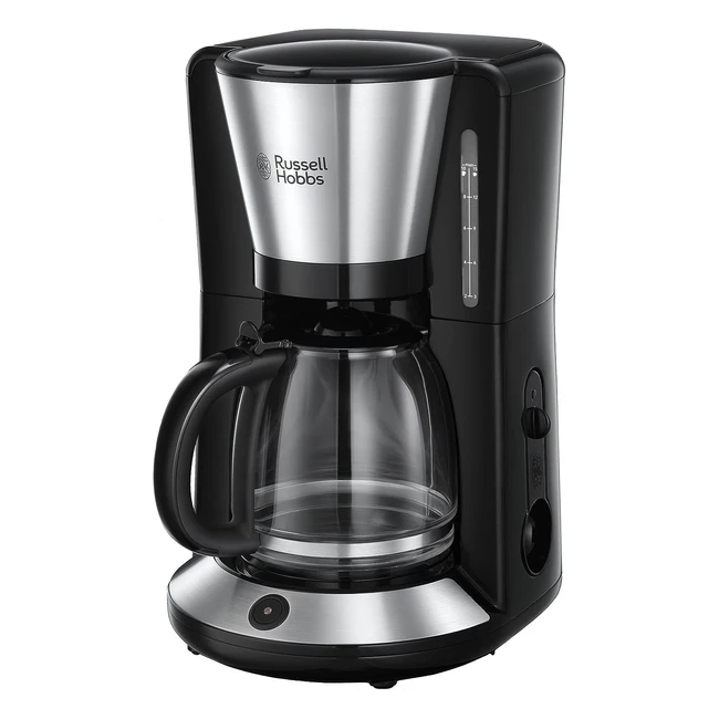 Russell Hobbs Adventure 2401056 Kaffeemaschine Edelstahl Glaskanne bis zu 10 Tassen 1,25 l Warmhalteplatte automatische Abschaltung Tropfstopp 1100 Watt Filterkaffeemaschine