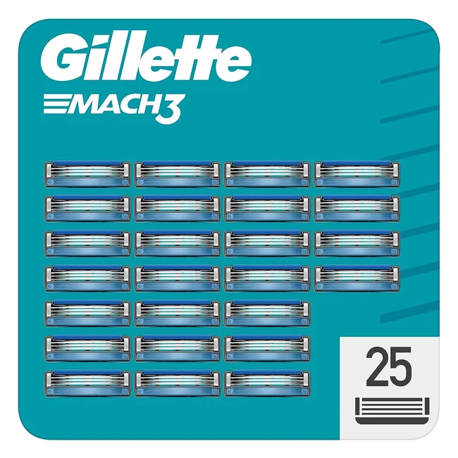 Gillette Mach3 Rasierklingen 25 Ersatzklingen für Herren Nassrasierer mit Dreifachklinge