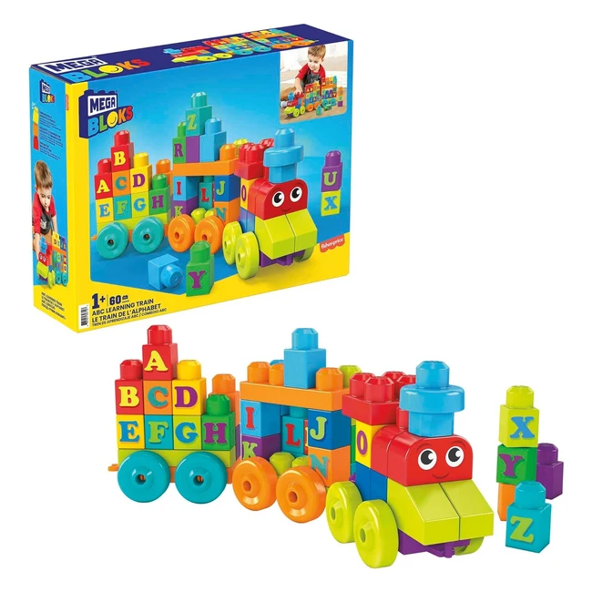 Mega Bloks ABC Lernzug mit 60 Bausteinen - Alphabetabenteuer für Kinder 1-5 Jahre