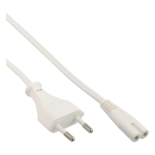 Câble d'alimentation secteur vers fiche euro 8 C7 - Blanc 03m