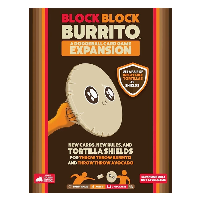 Block Block Burrito Expansion Pack - Exciting Cards, Inflatable Tortilla Shields - for Throw Throw Burrito