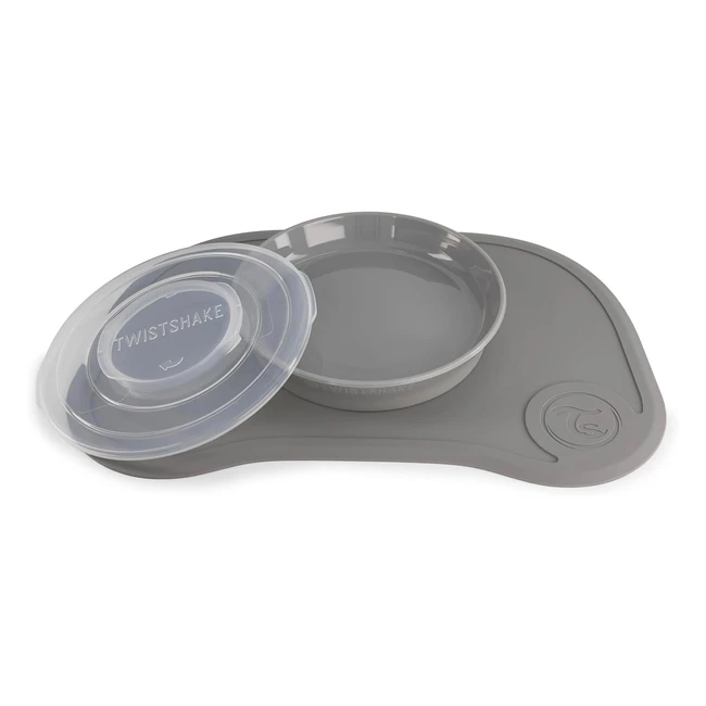Twistshake Clickmat 38x25 cm - Plato Individual para Bebs - Sin BPA - Gris Pas
