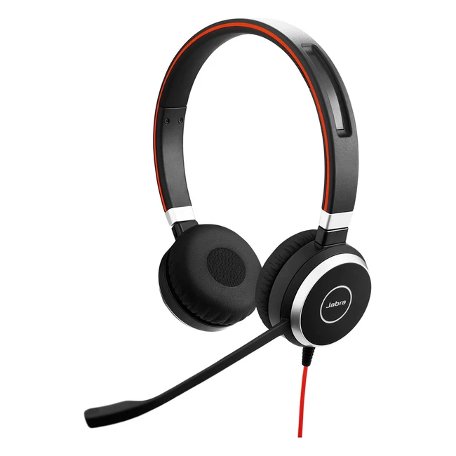 Jabra Evolve 40 MS Stereo Headset - Microsoft Teams zertifizierte Kopfhörer für VoIP Softphone mit passiver Geräuschunterdrückung - USB-C Kabel mit Controller - Schwarz