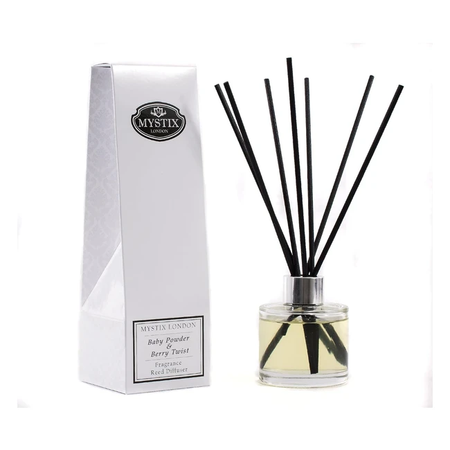 Mystix London Baby Powder Berry Twist Reed Diffuser - Best Aroma for Home - Refillable