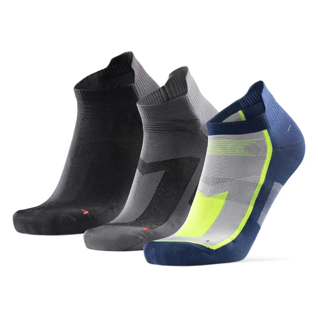 Danish Endurance 3 Pack Lowcut Ankle Athletic Sports Socks - Anti-Blister Trainer Gym Socks for Men & Women