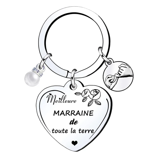 Cadeau Marraine Noël - Porte-clés de Marraine - Idée Cadeau Anniversaire - Fête des Mères - Devenir ma Marraine d'Amour - Cadeaux de Noël